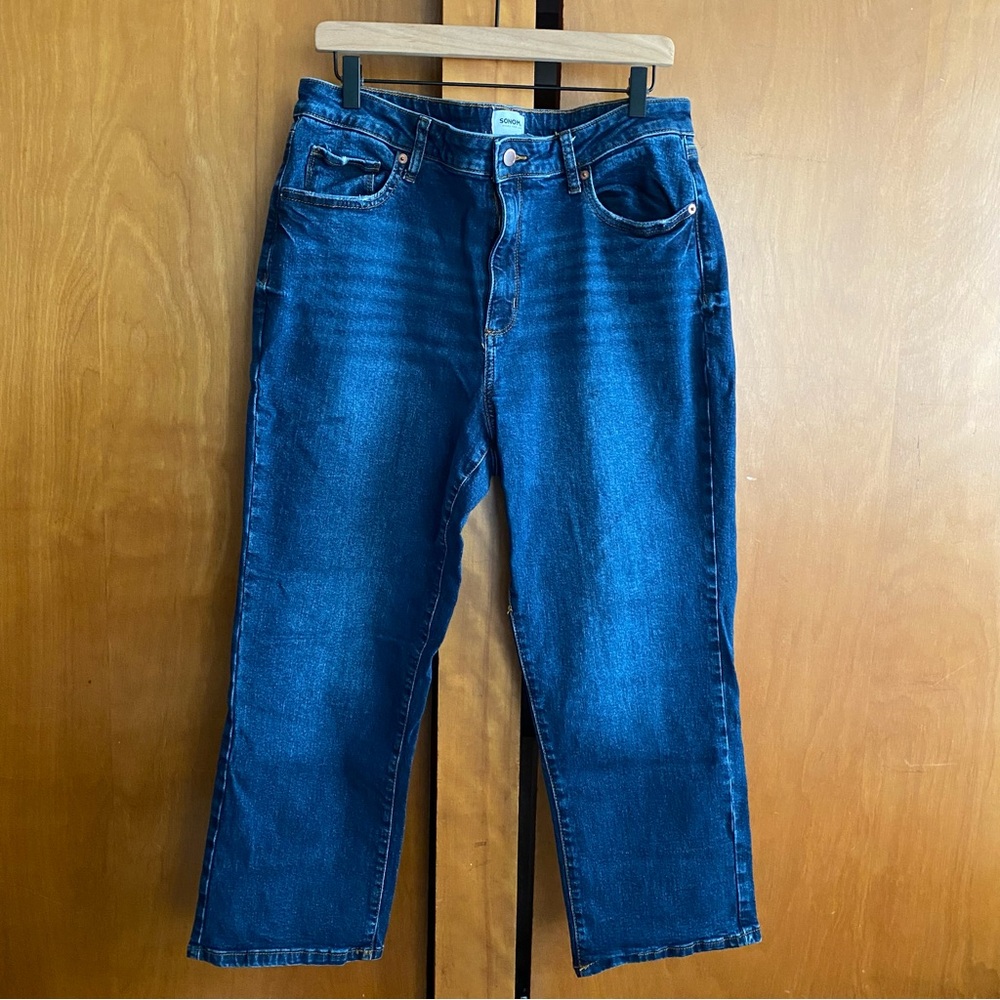 Sonoma Medium Wash High Rise Straight Jeans 16 Petite